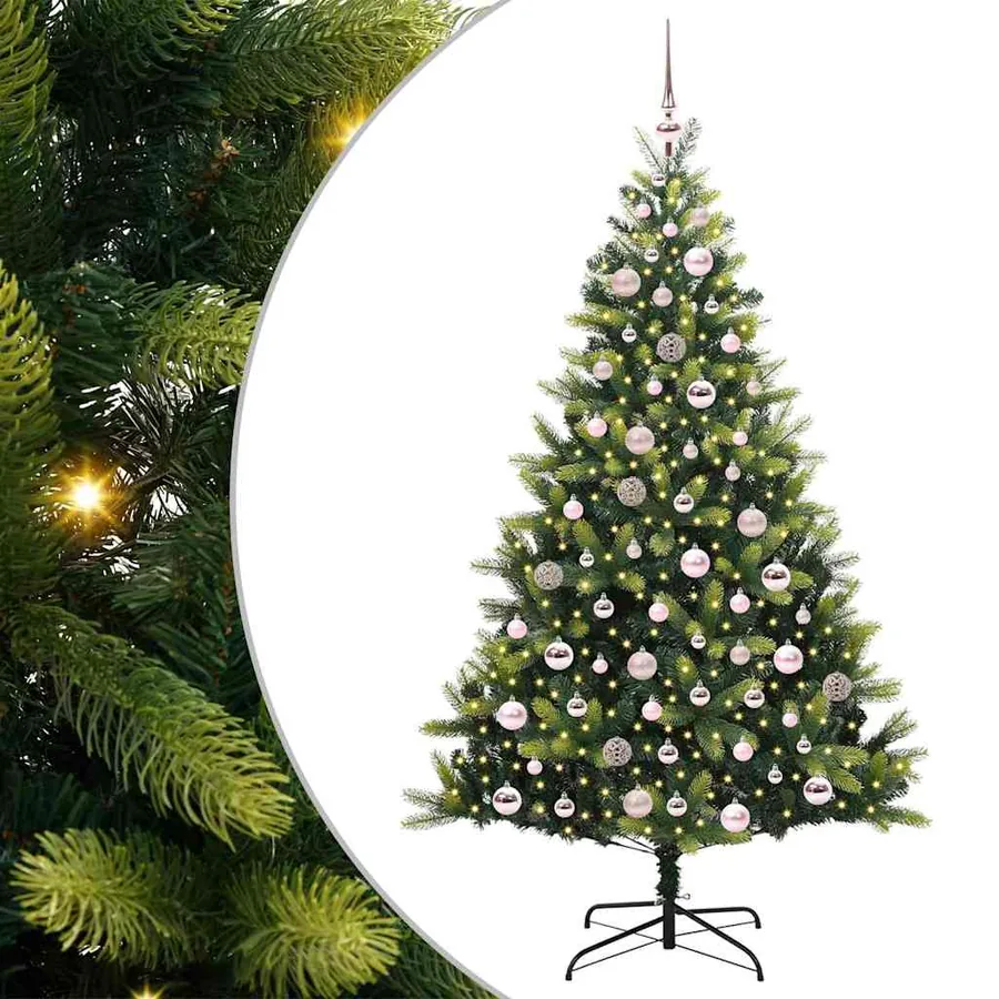 Arbre de Noël artificiel en silicone flexible 300 LEDs 180 cm - 2