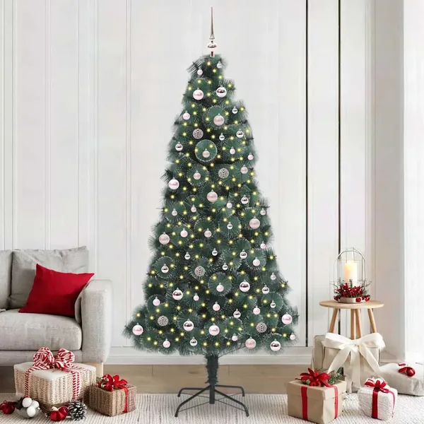 Arbre de Noël artificiel pré-éclairé avec ensemble de boules