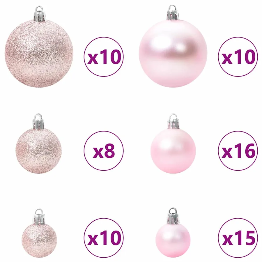 Arbre de Noël artificiel pré-éclairé avec ensemble de boules - 7