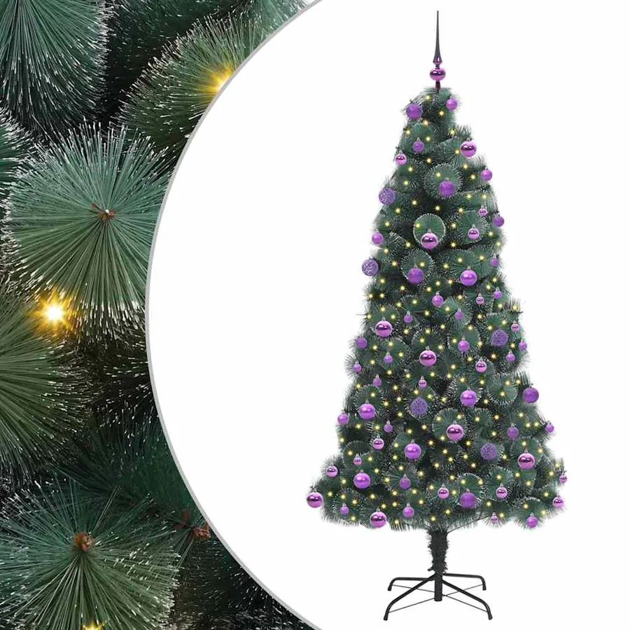 Arbre de Noël artificiel pré-éclairé avec ensemble de boules - 2