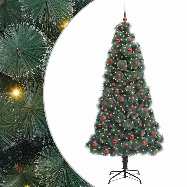 Arbre de Noël artificiel pré-éclairé avec ensemble de boules
