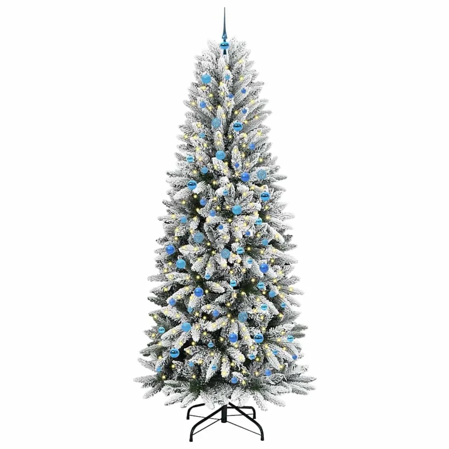 Sapin de Noël artificiel avec 300 LED avec support Blanc 240 cm - 3