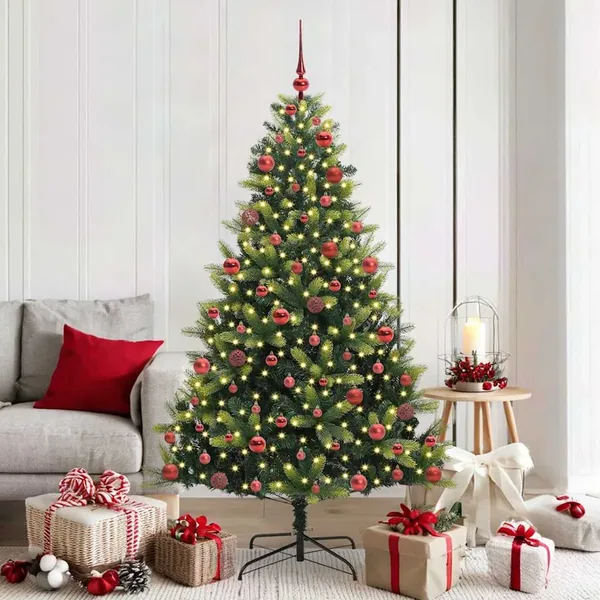 Arbre de Noël artificiel en silicone flexible 300 LEDs 180 cm