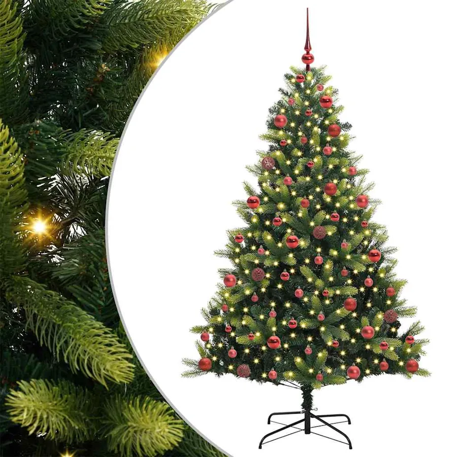 Arbre de Noël artificiel en silicone flexible 300 LEDs 180 cm - 2