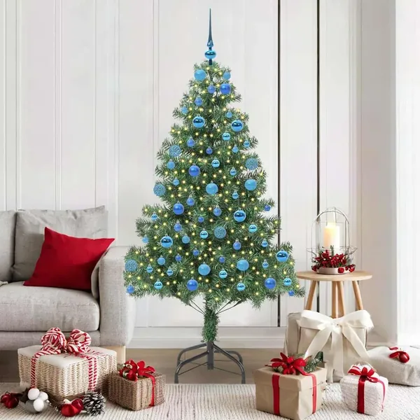 Sapin de Noël avec 300 LED avec support Vert 180 cm PVC