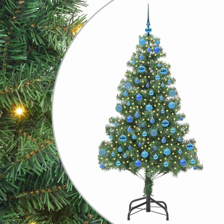 Sapin de Noël avec 300 LED avec support Vert 180 cm PVC - 2