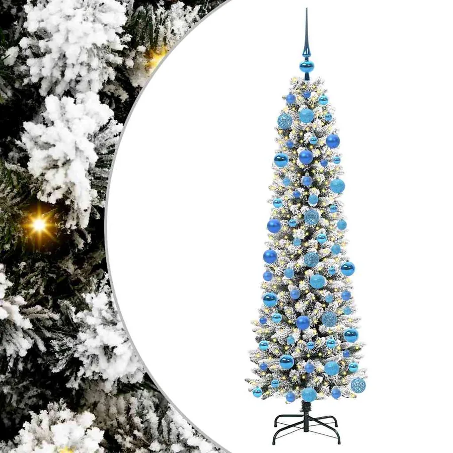 Sapin de Noël artificiel Blanc 180 cm PVC, métal et plastique - 2