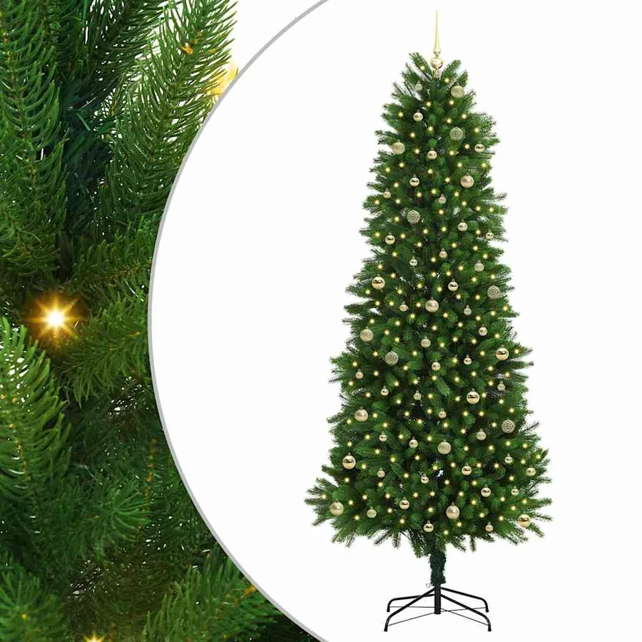 Sapin de Noël avec 300 LED avec support Vert 240 cm PE - 2