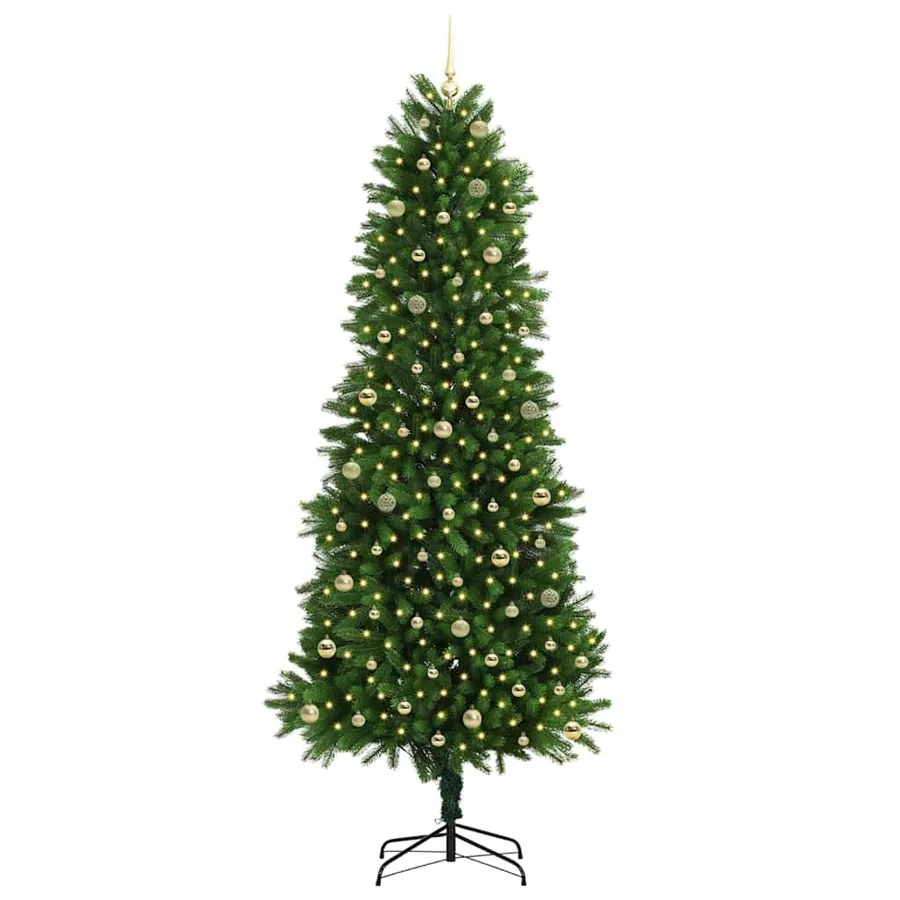Sapin de Noël avec 300 LED avec support Vert 240 cm PE - 3