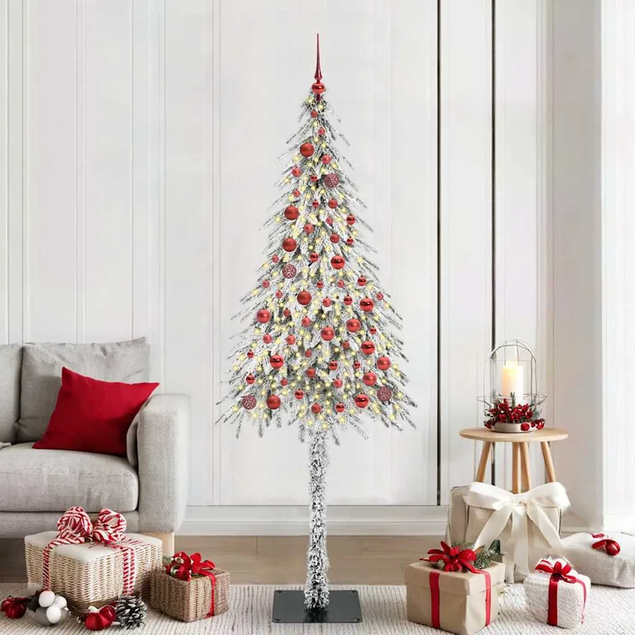 Sapin de Noël avec 300 LED Blanc 210 cm PE et Acier