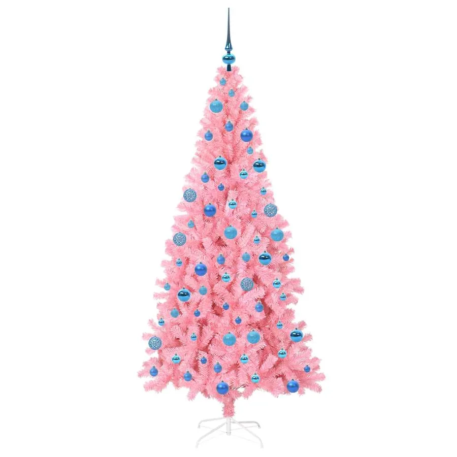 Sapin de Noël avec 300 LED avec support Rose 180 cm PVC - 4