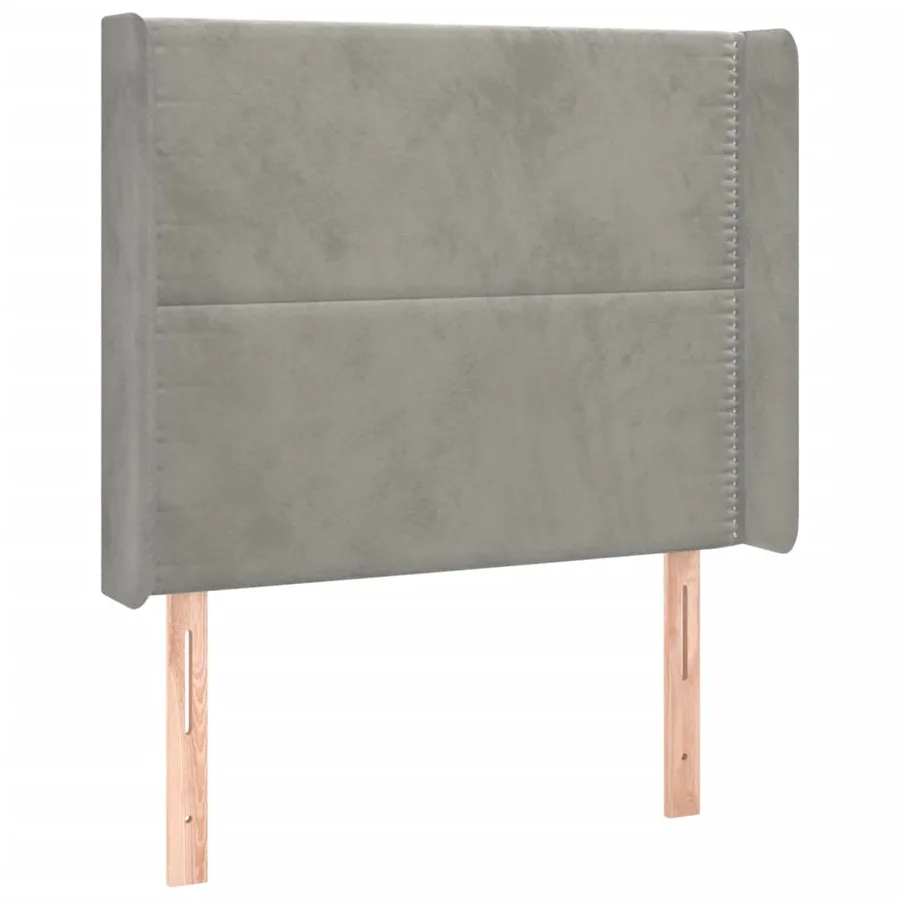 Tête de lit à LED Gris clair 103x16x118/128 cm Velours - 3