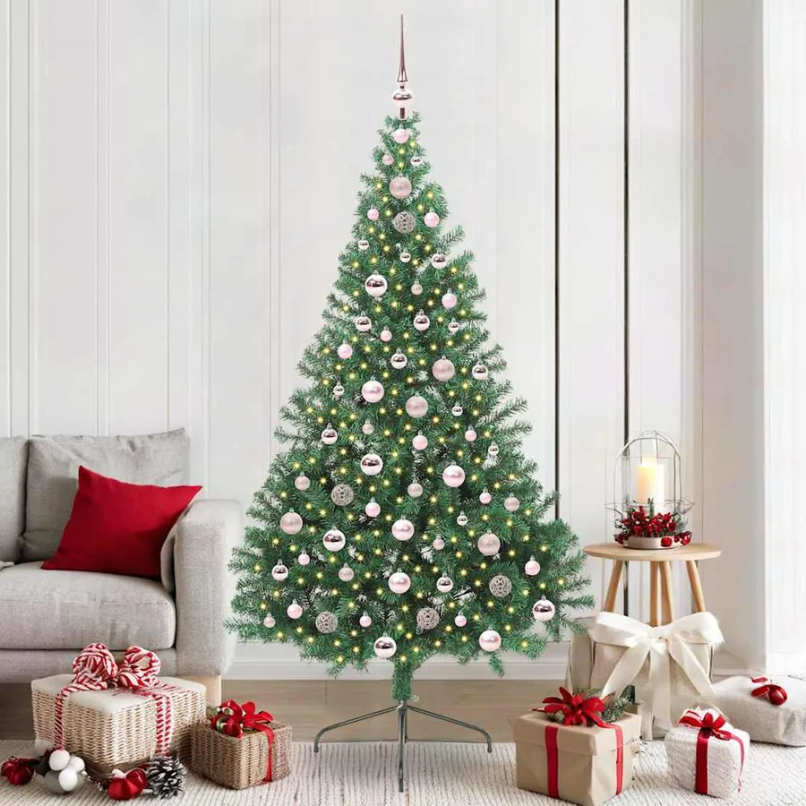Sapin de Noël artificiel pré-éclairé Vert 210 cm PVC