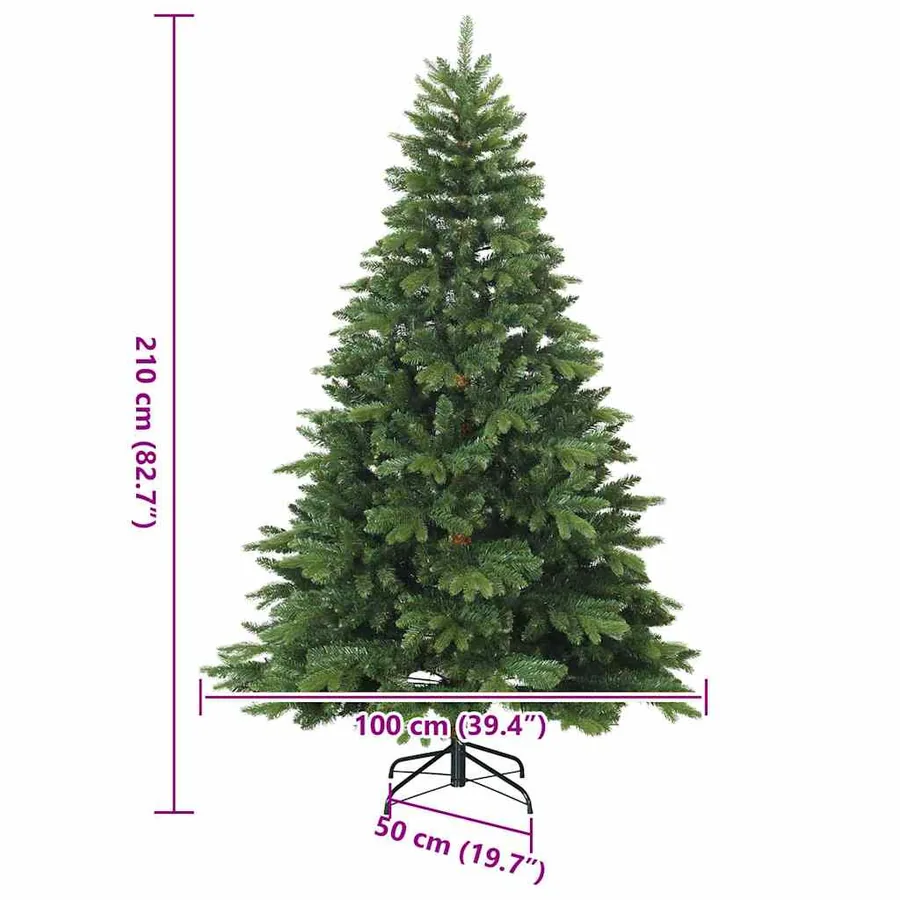 Sapin de Noël artificiel avec 300 LED Vert 210 cm PE et PVC - 17