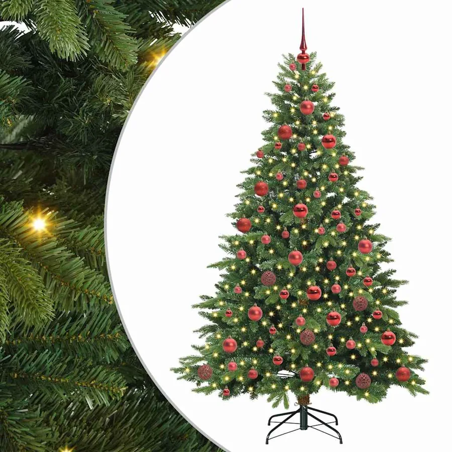 Sapin de Noël artificiel avec 300 LED Vert 180 cm PE et PVC - 2