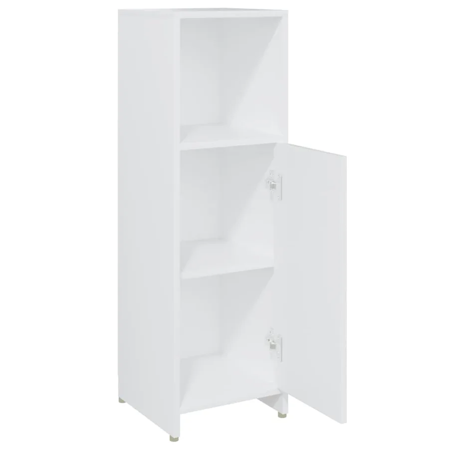 Armoire de salle de bain Blanc 30x30x95 cm Bois d'ingénierie - 5