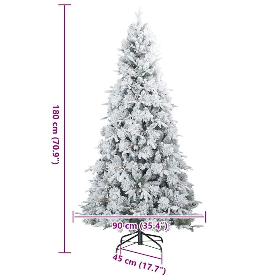 Sapin de Noël Artificiel à Branches Articulées Blanc 180 cm - 17