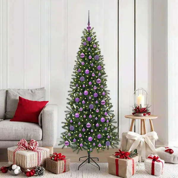 Sapin de Noël artificiel avec 300 LED Vert 180 cm PE et PVC