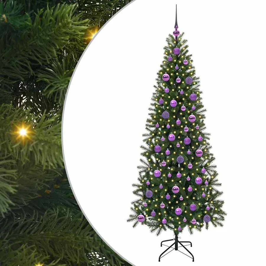 Sapin de Noël artificiel avec 300 LED Vert 180 cm PE et PVC - 2
