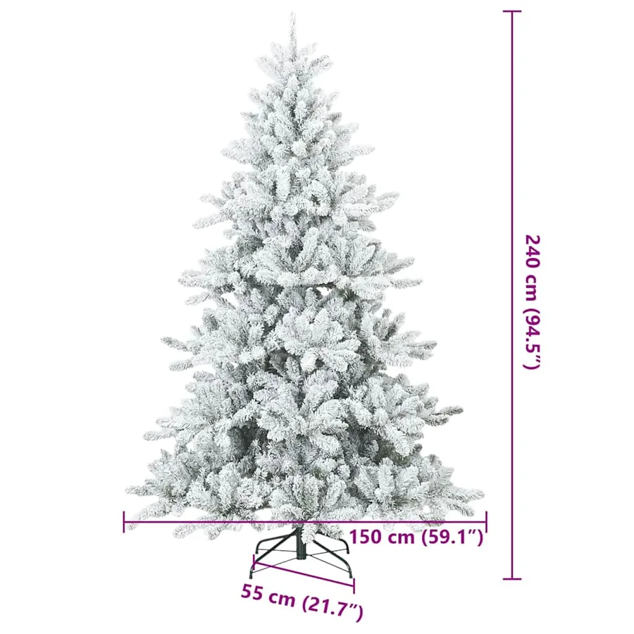 Sapin de Noël Artificiel à Branches Articulées Blanc 240 cm - 17
