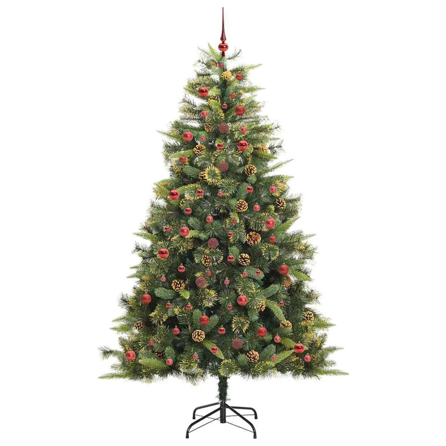 Sapin de Noël artificiel avec branches pliables et cônes 240 cm - 4