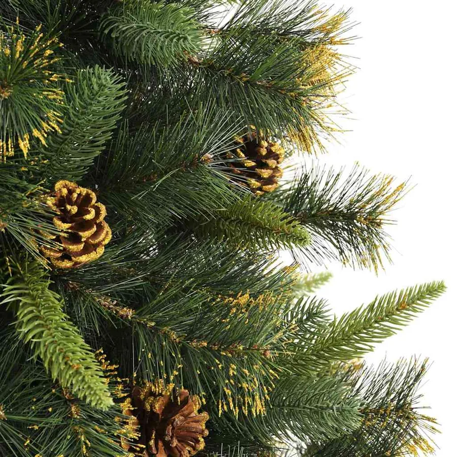 Sapin de Noël artificiel avec branches pliables et cônes 240 cm - 8