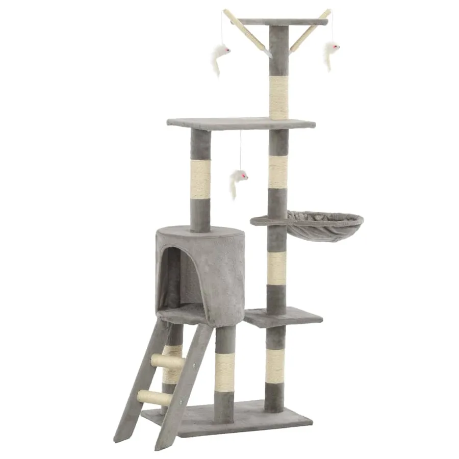 Arbre à chat avec griffoirs en sisal 138 cm Gris - 2