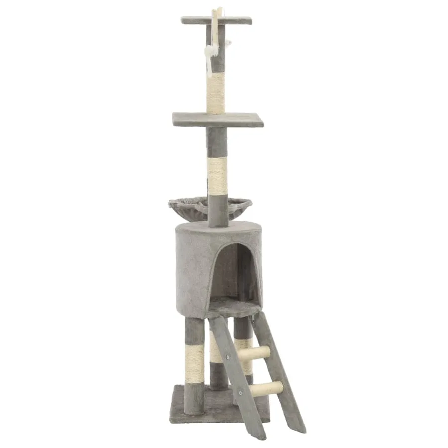 Arbre à chat avec griffoirs en sisal 138 cm Gris - 4