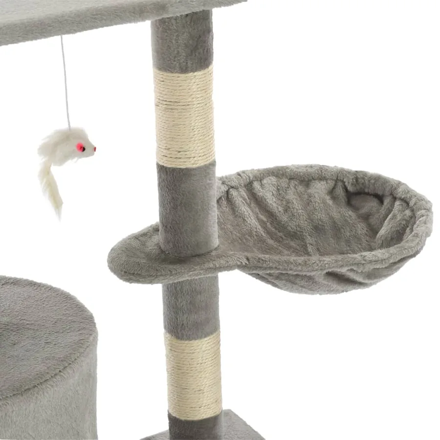 Arbre à chat avec griffoirs en sisal 138 cm Gris - 7