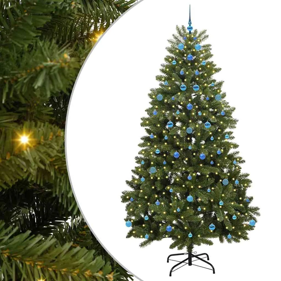 Sapin de Noël artificiel avec 300 LED Vert 240 cm PVC et métal - 2