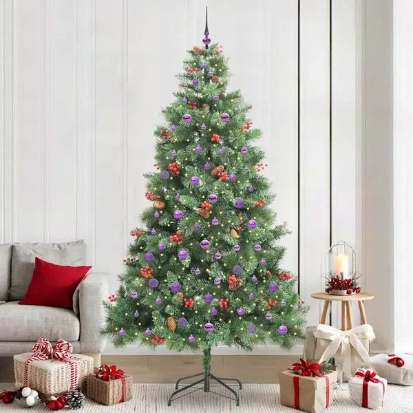 Sapin de Noël artificiel Vert 240 cm PVC et métal
