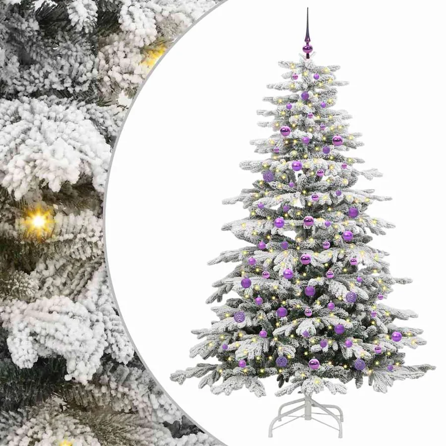 Sapin de Noël Artificiel à Branches Articulées Blanc 210 cm - 2