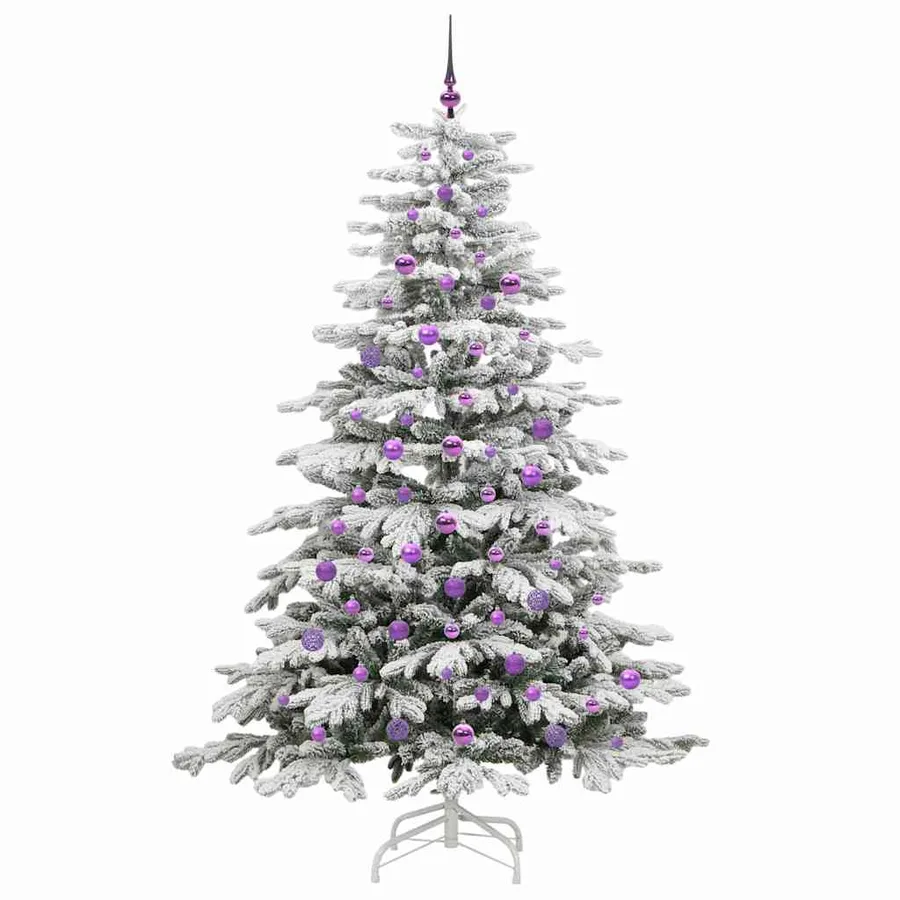 Sapin de Noël Artificiel à Branches Articulées Blanc 210 cm - 4