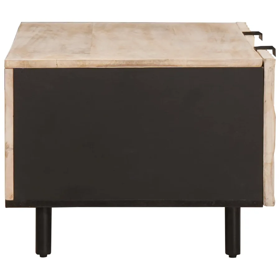 Table basse Blanc 100 x 54 x 40 cm Bois de mangue massif - 4