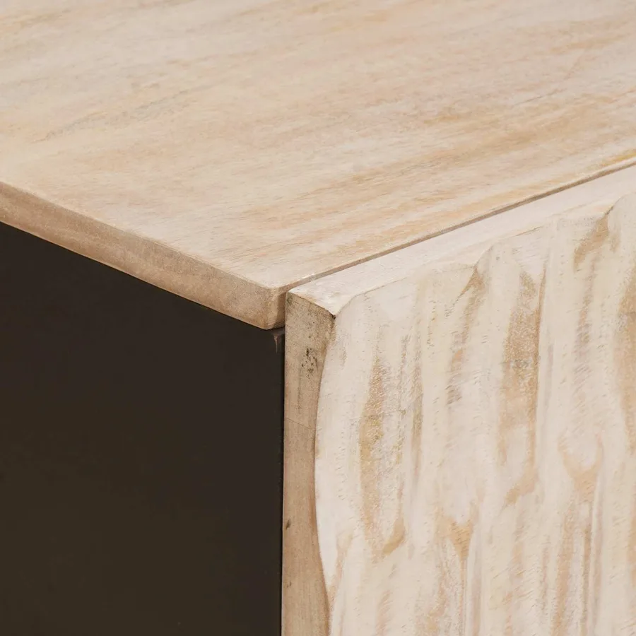 Table basse Blanc 100 x 54 x 40 cm Bois de mangue massif - 6