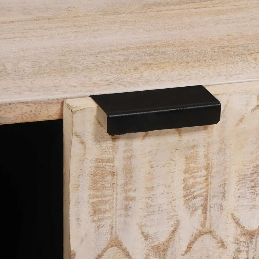 Table basse Blanc 100 x 54 x 40 cm Bois de mangue massif - 7