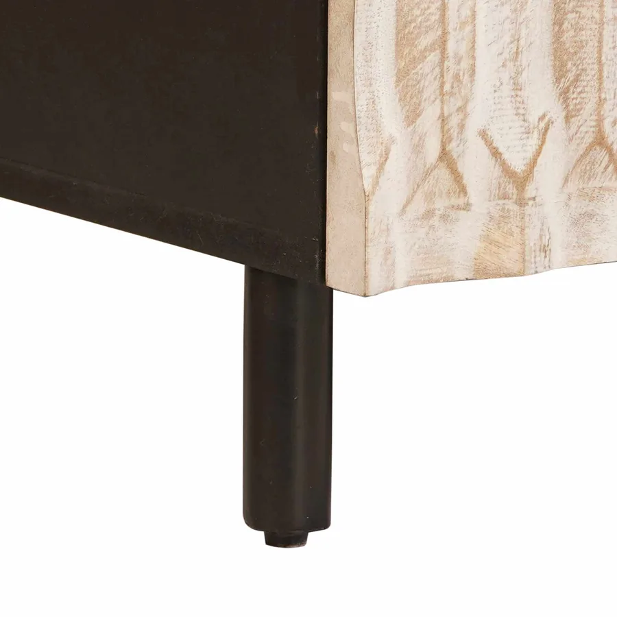 Table basse Blanc 100 x 54 x 40 cm Bois de mangue massif - 8