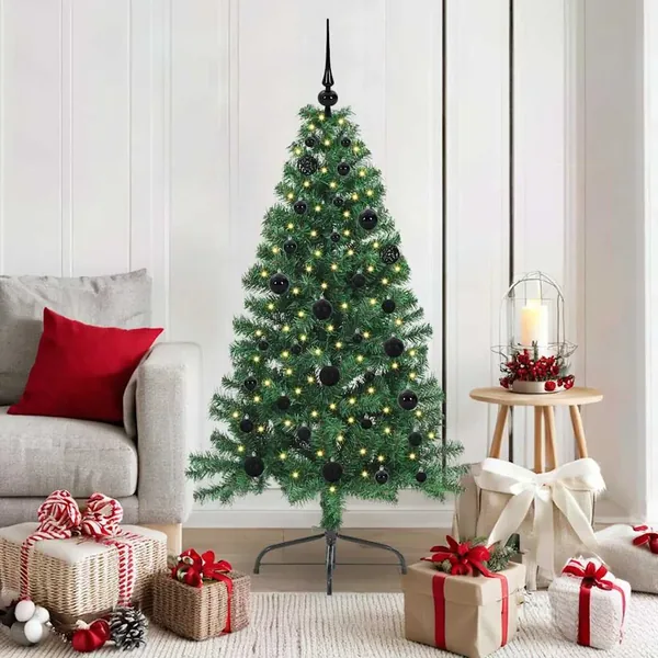 Sapin de Noël artificiel pré-éclairé Vert 150 cm PVC