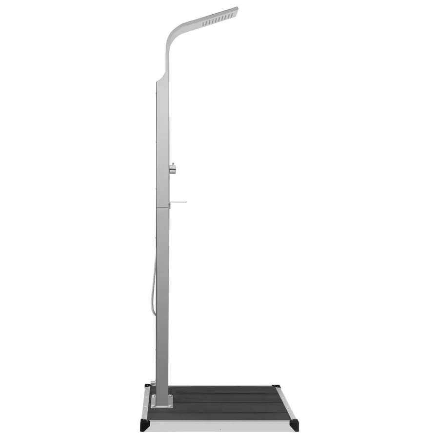 Douche d'extérieur avec receveur de douche WPC Acier inoxydable - 5