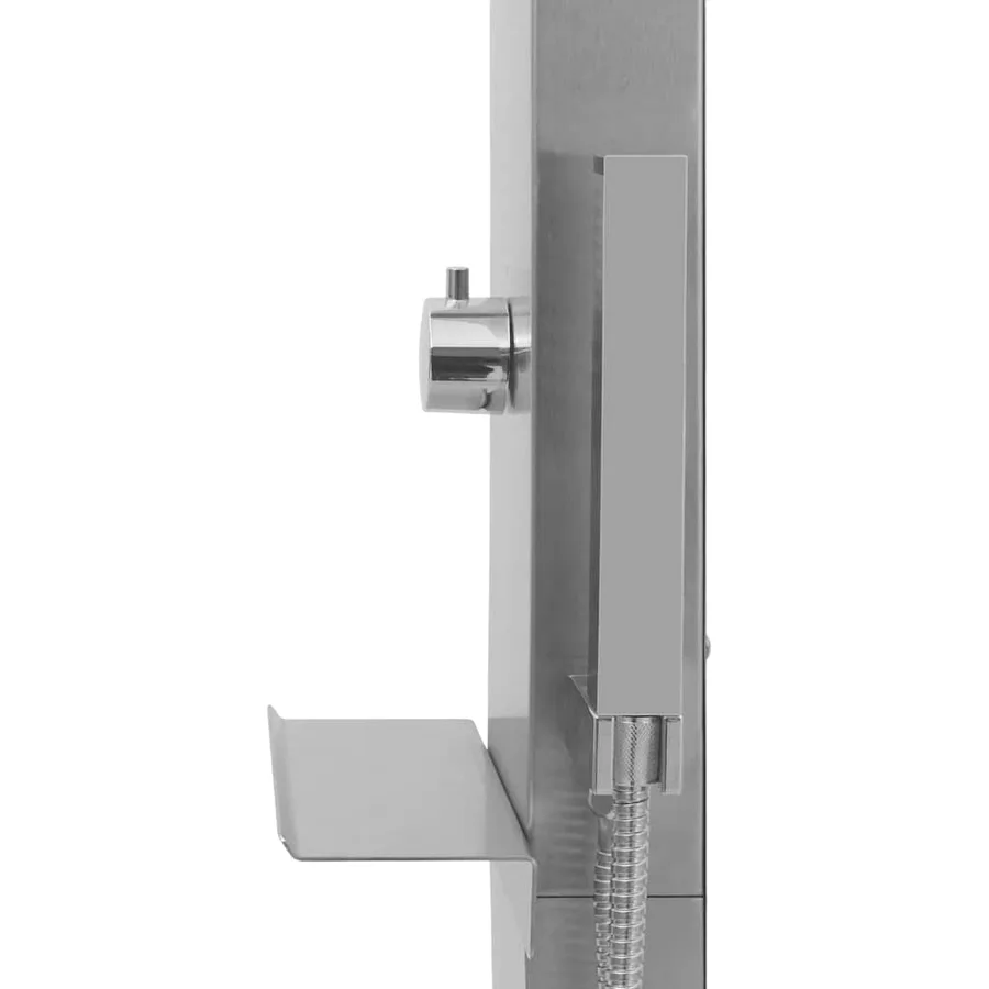 Douche d'extérieur avec receveur de douche WPC Acier inoxydable - 7