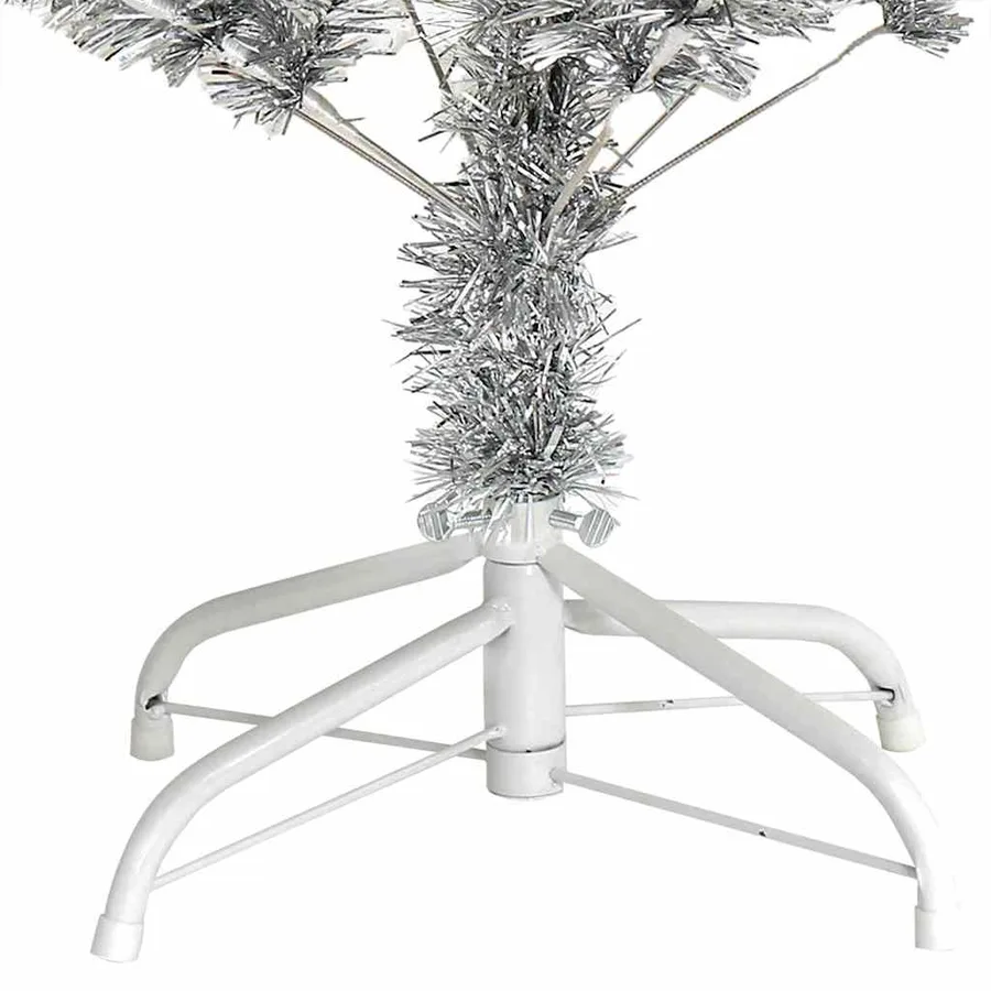 Sapin de Noël avec 150 LED avec support Argent 120 cm PET - 12
