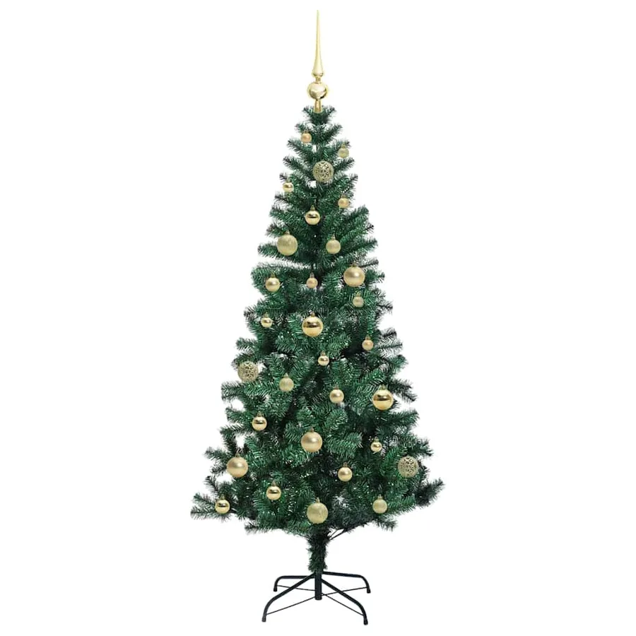 Sapin de Noël artificiel pré-éclairé Vert 150 cm PVC et métal - 4