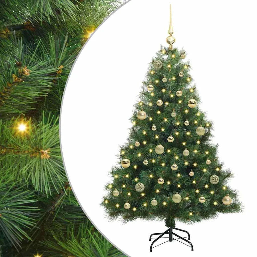 Sapin de Noël artificiel avec 150 LED Vert 150 cm PE et PVC - 2