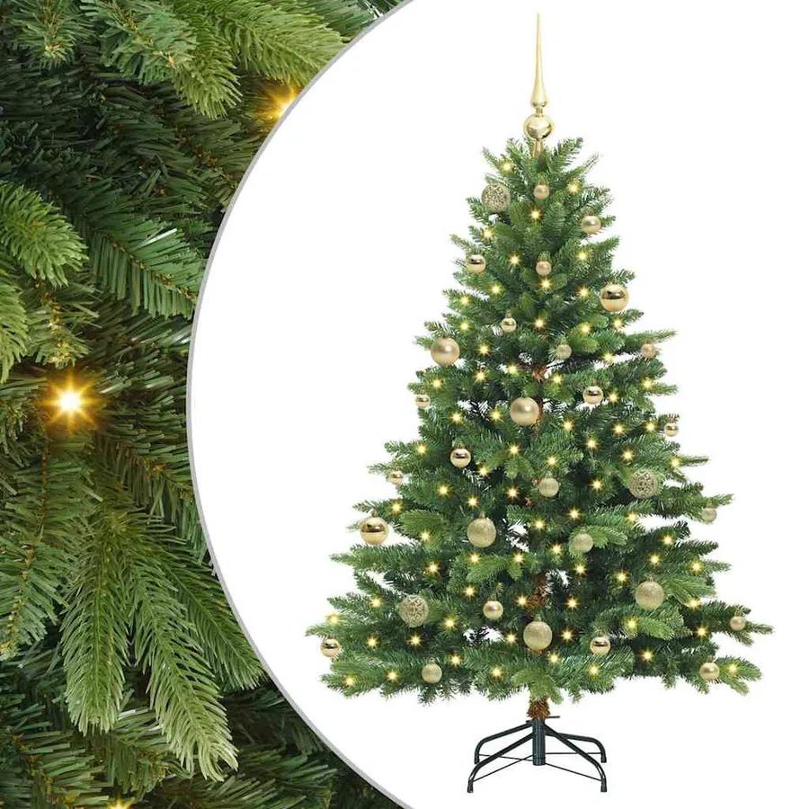 Sapin de Noël artificiel avec 150 LED Vert 150 cm PE et PVC - 2
