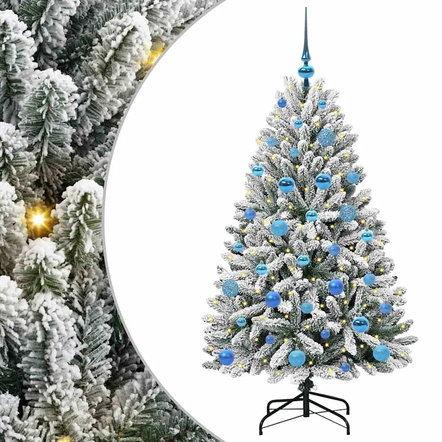 Sapin de Noël artificiel Vert et blanc 150 cm PVC et métal - 2