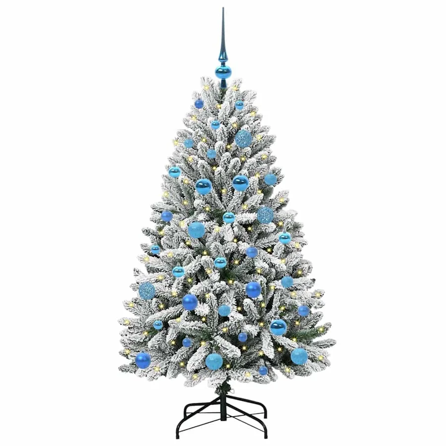 Sapin de Noël artificiel Vert et blanc 150 cm PVC et métal - 3