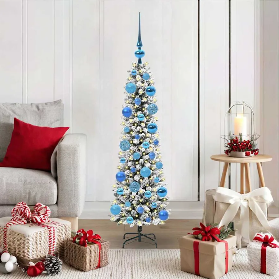 Sapin de Noël artificiel Blanc 120 cm PVC, métal et plastique