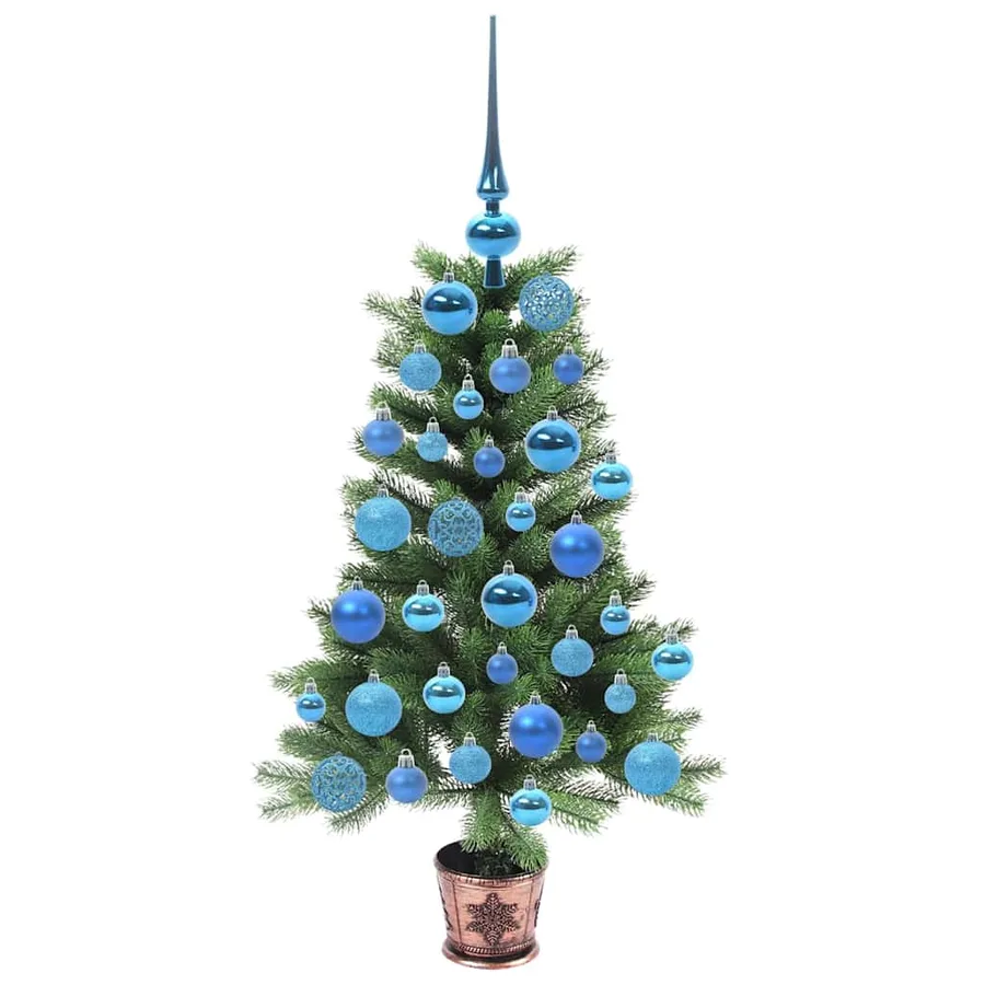 Sapin de Noël avec 150 LED avec support Vert 90 cm PE - 4