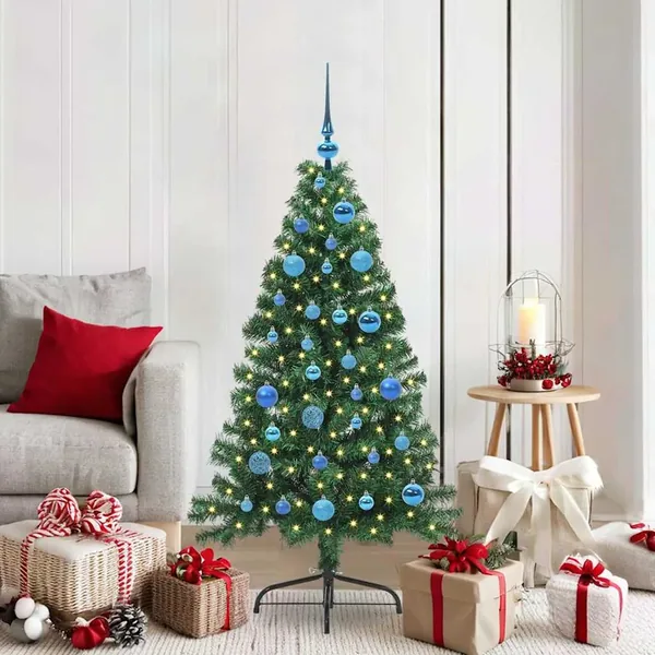 Sapin de Noël artificiel pré-éclairé Vert 150 cm PVC