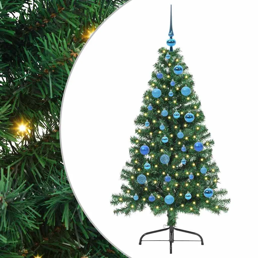 Sapin de Noël artificiel pré-éclairé Vert 150 cm PVC - 2